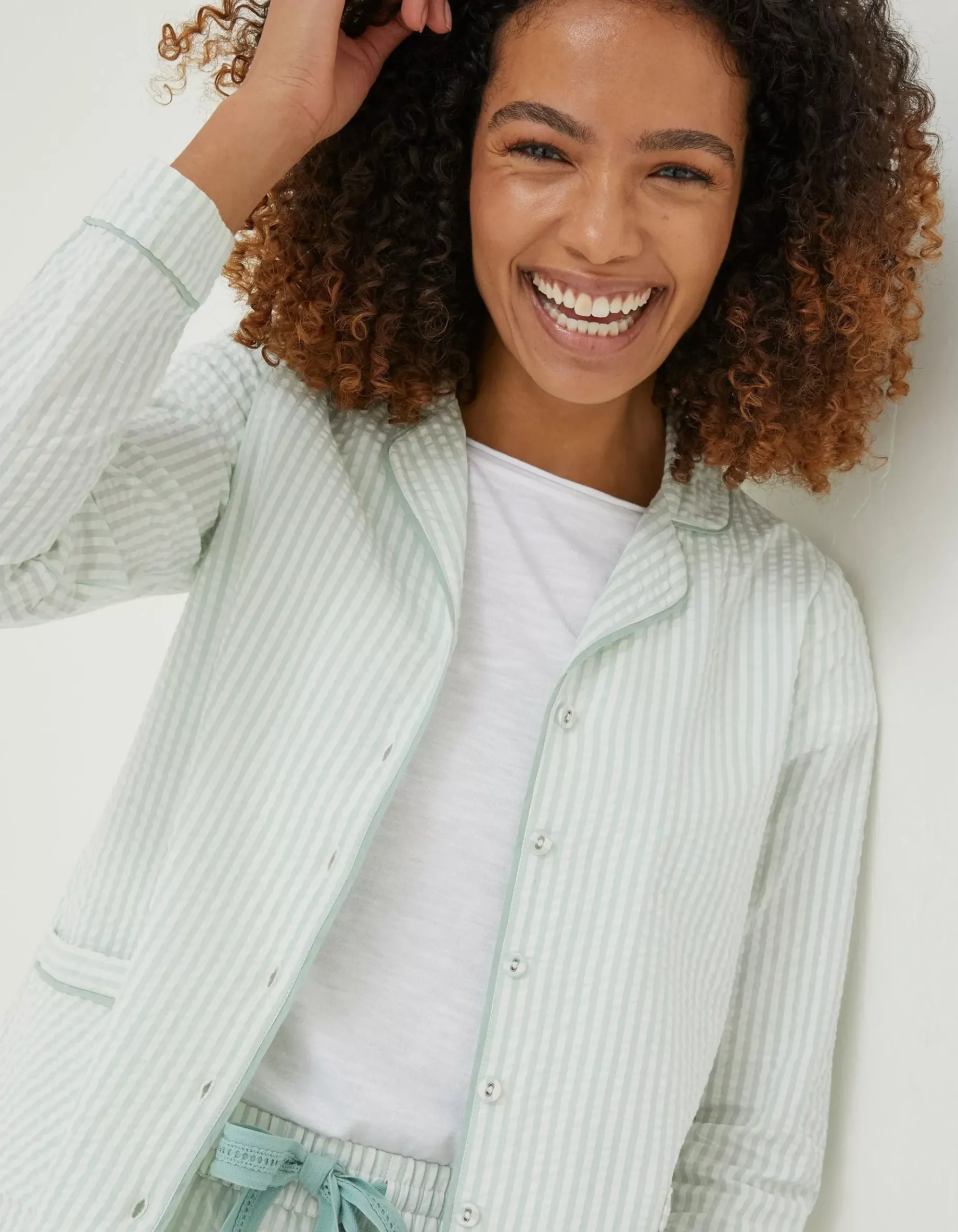 Seersucker Stripe Pj Shirt