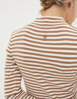 Selina Stripe Roll Neck Top