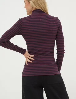 Selina Stripe Roll Neck Top