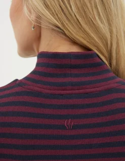 Selina Stripe Roll Neck Top