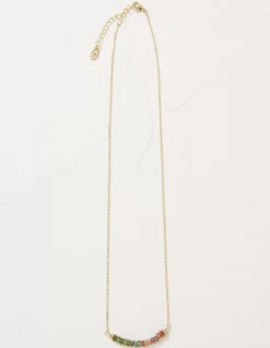 Semi Precious Disc Necklace
