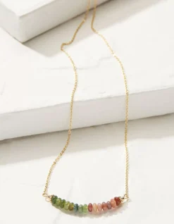 Semi Precious Disc Necklace