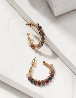 Semi Precious Hoops