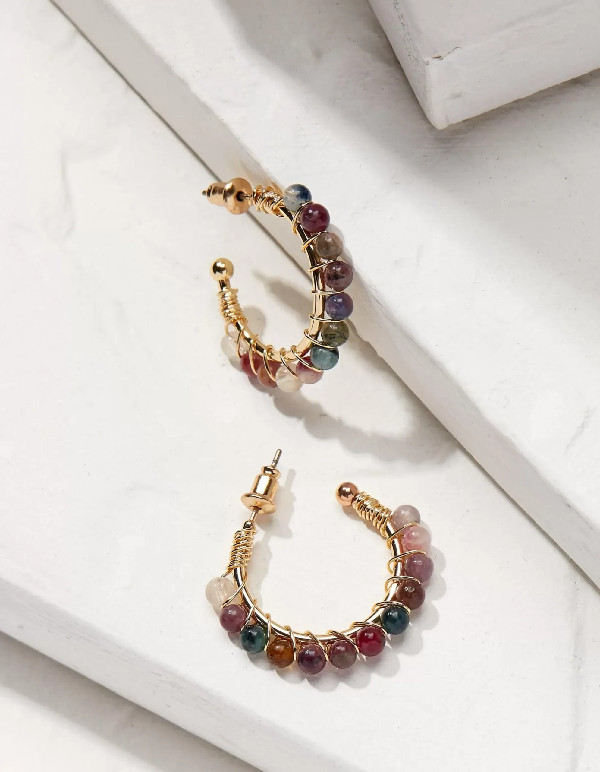 Semi Precious Hoops