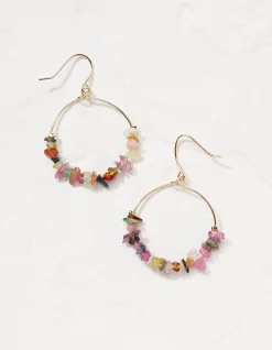 Semi Precious Stone Hoops