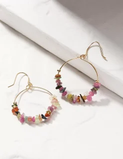 Semi Precious Stone Hoops