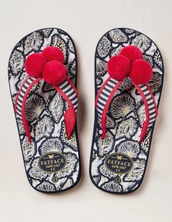 Shell Print Flip Flops