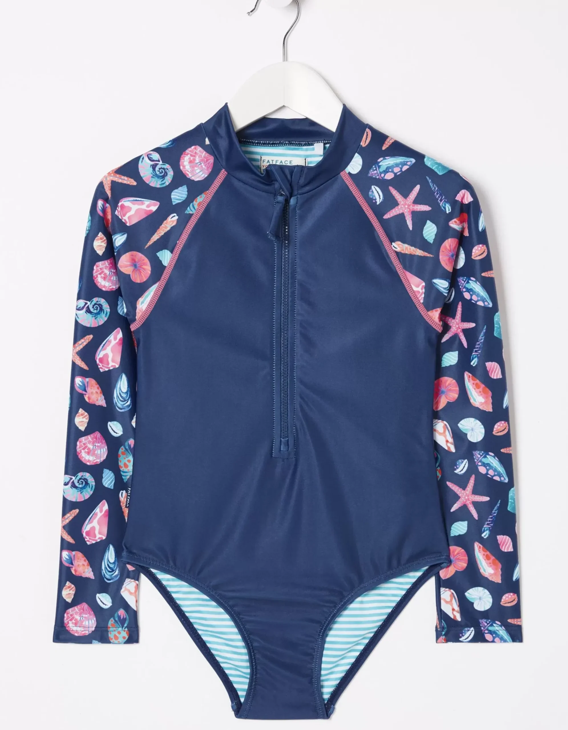 Shell Print Long Sleeve Swimsuit