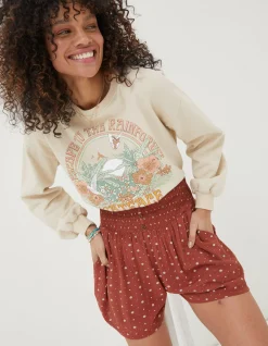 Shirred Clip Geo Shorts