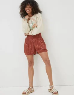 Shirred Clip Geo Shorts