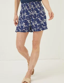 Shirred Geo Batik Shorts