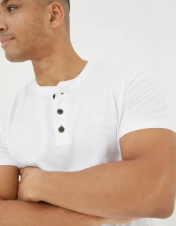 Short Sleeve Slub Henley T-Shirt