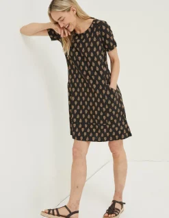 Simone Woodblock Jersey Dress