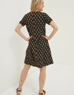 Simone Woodblock Jersey Dress