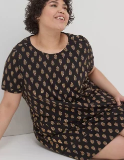 Simone Woodblock Jersey Dress
