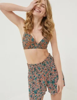 Sketched Floral Twist Bikini Top