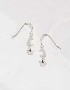 Star And Moon Charm Earrings