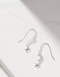 Star And Moon Charm Earrings