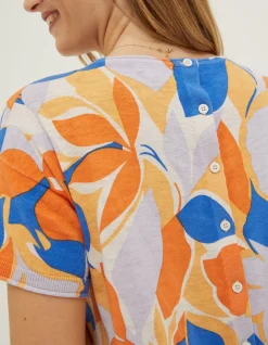 Stencil Floral Knitted Top