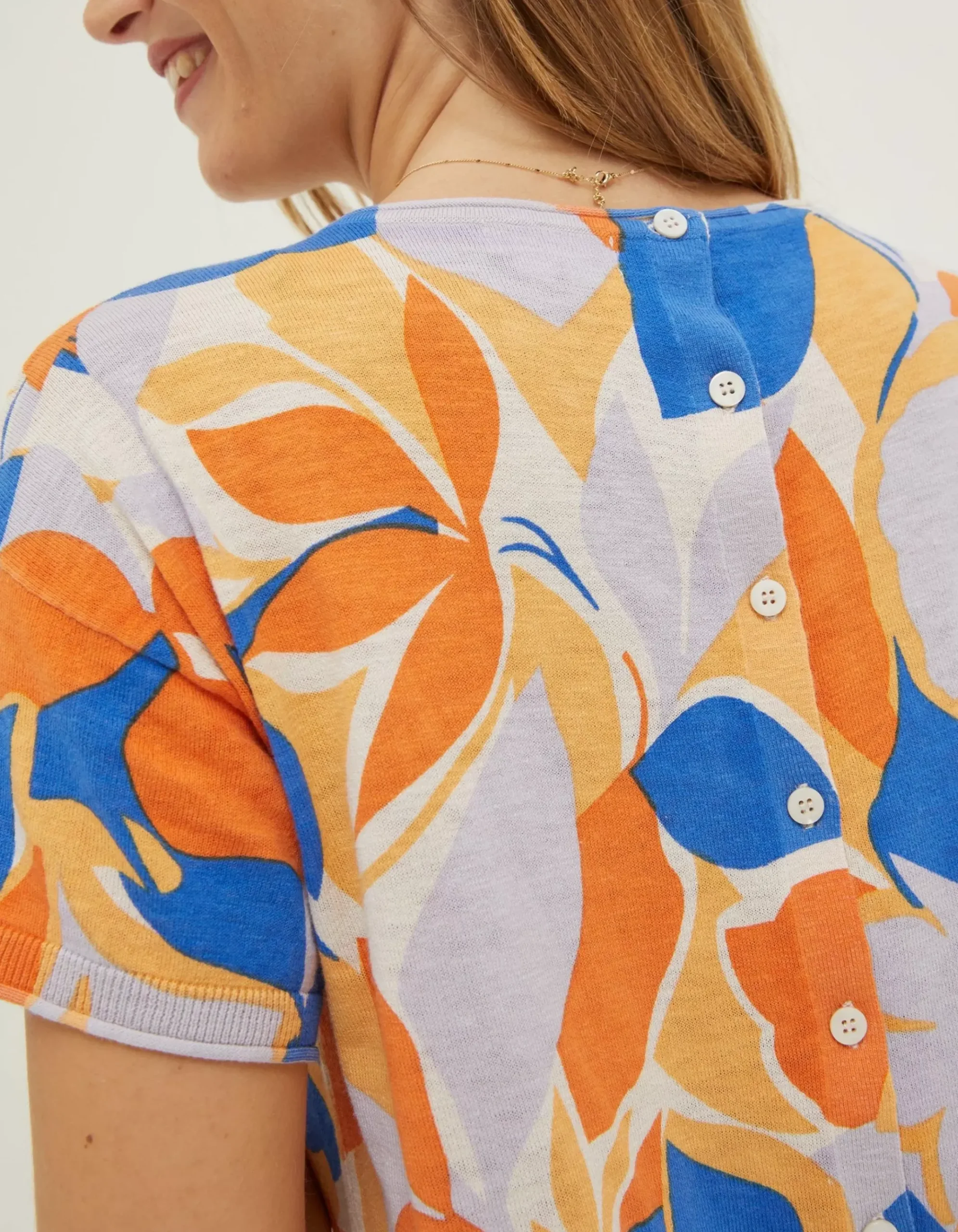Stencil Floral Knitted Top