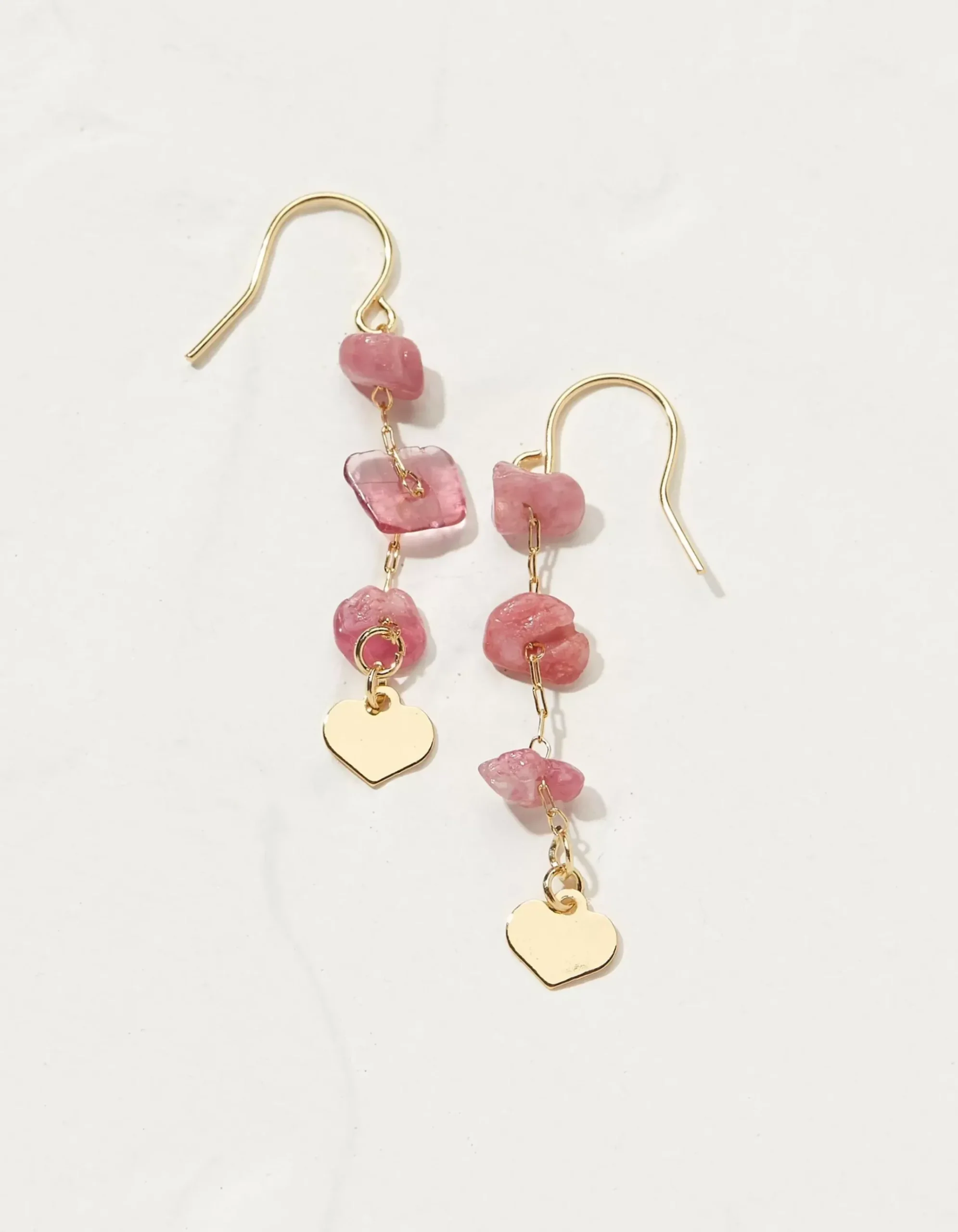 Stone And Heart Earrings