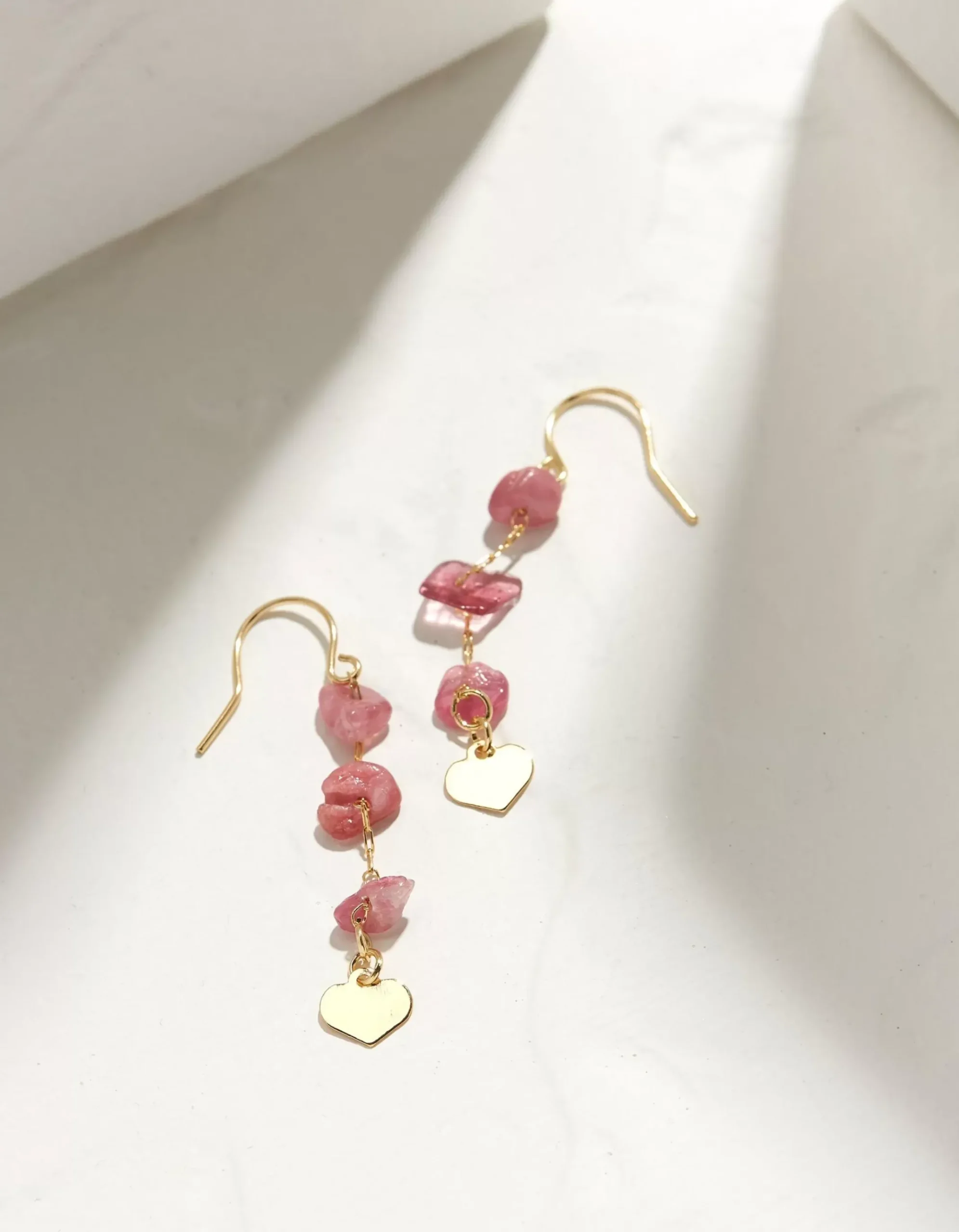 Stone And Heart Earrings