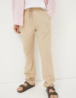 Straight Cotton Linen Trousers