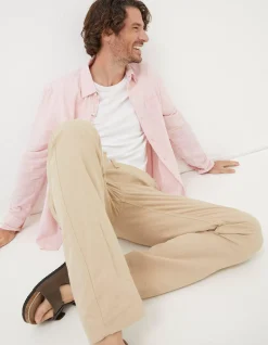 Straight Cotton Linen Trousers