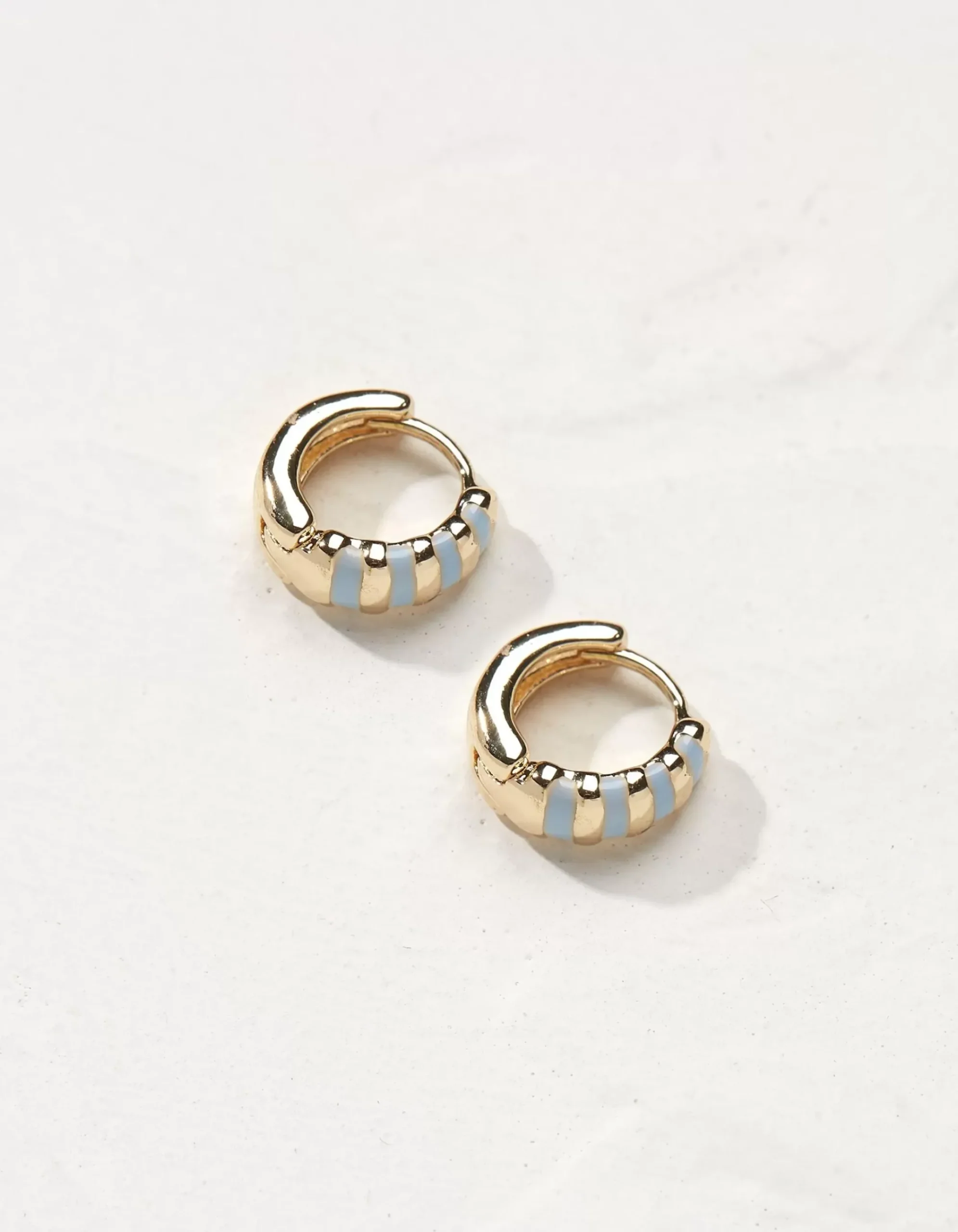 Stripe Enamel Huggy Hoops