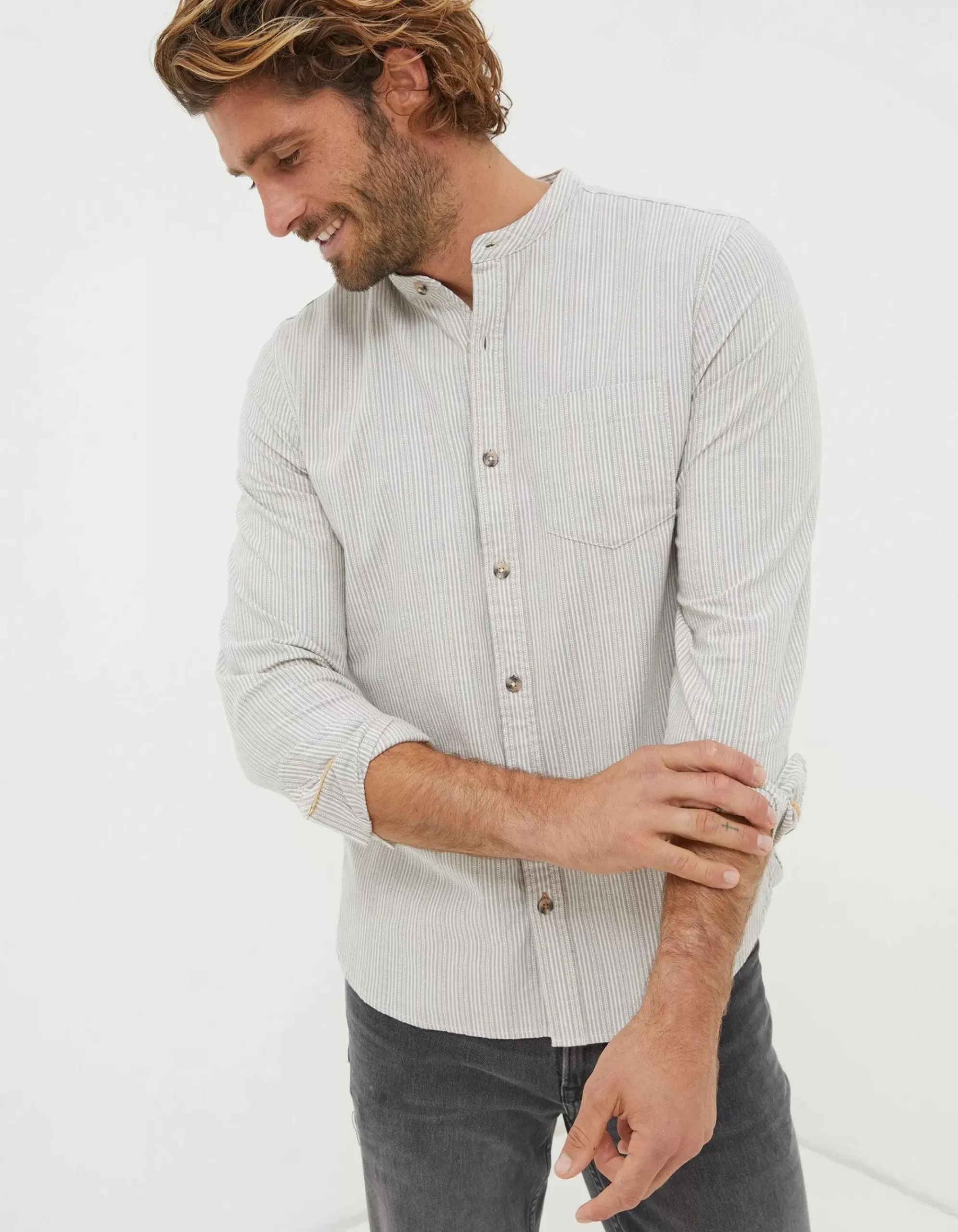 Stripe Grandad Shirt