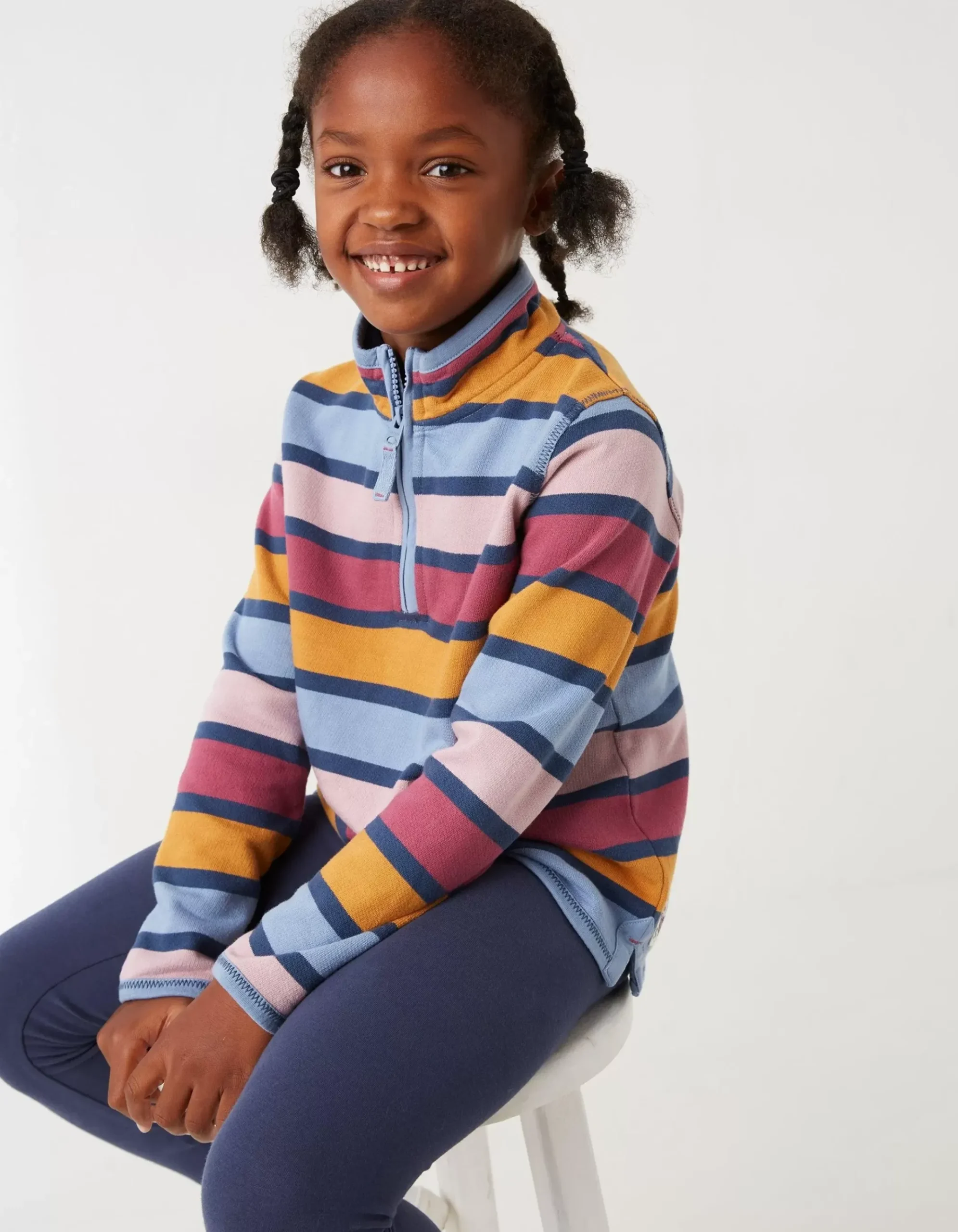 Stripe Half Neck Sweatshirt