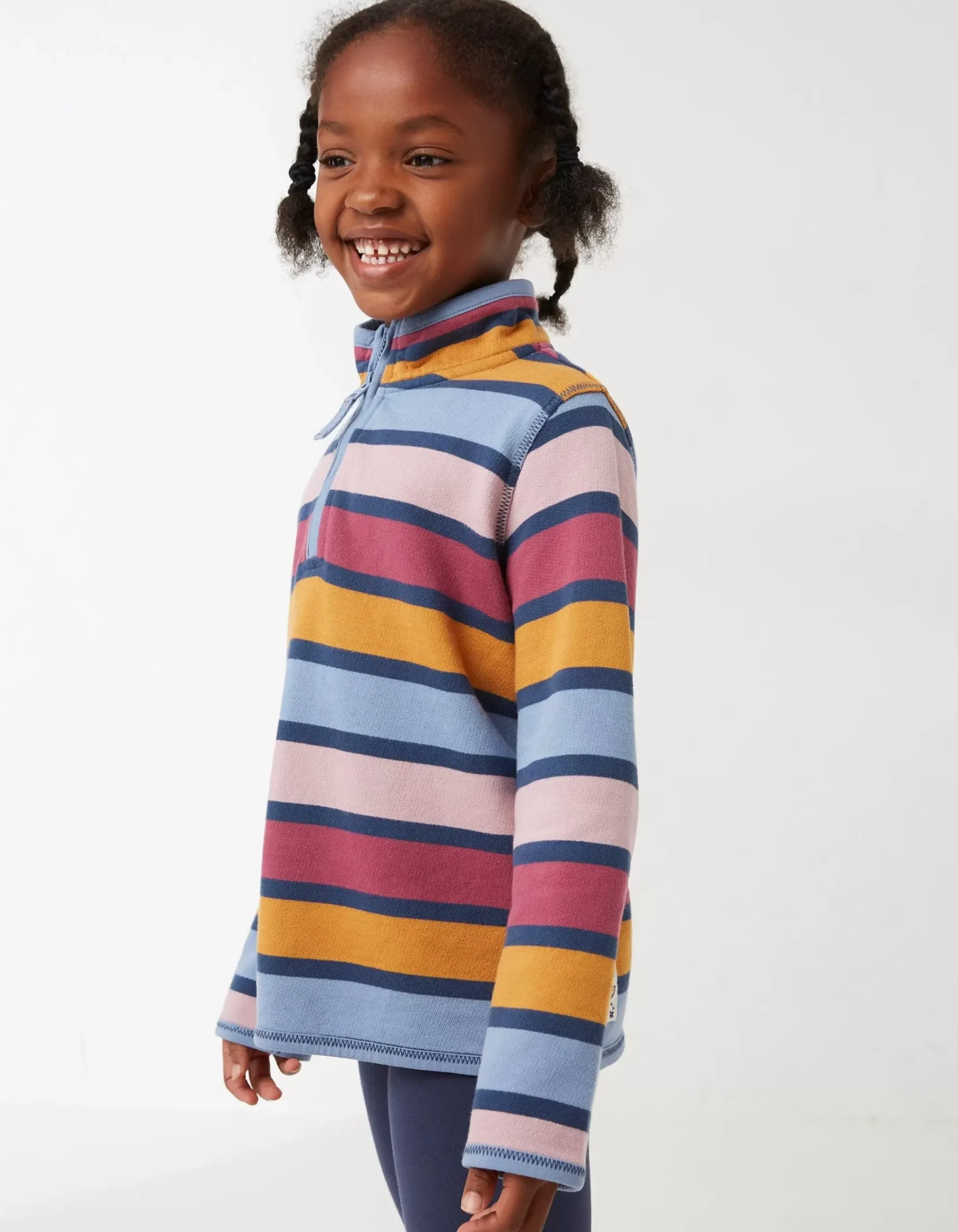 Stripe Half Neck Sweatshirt