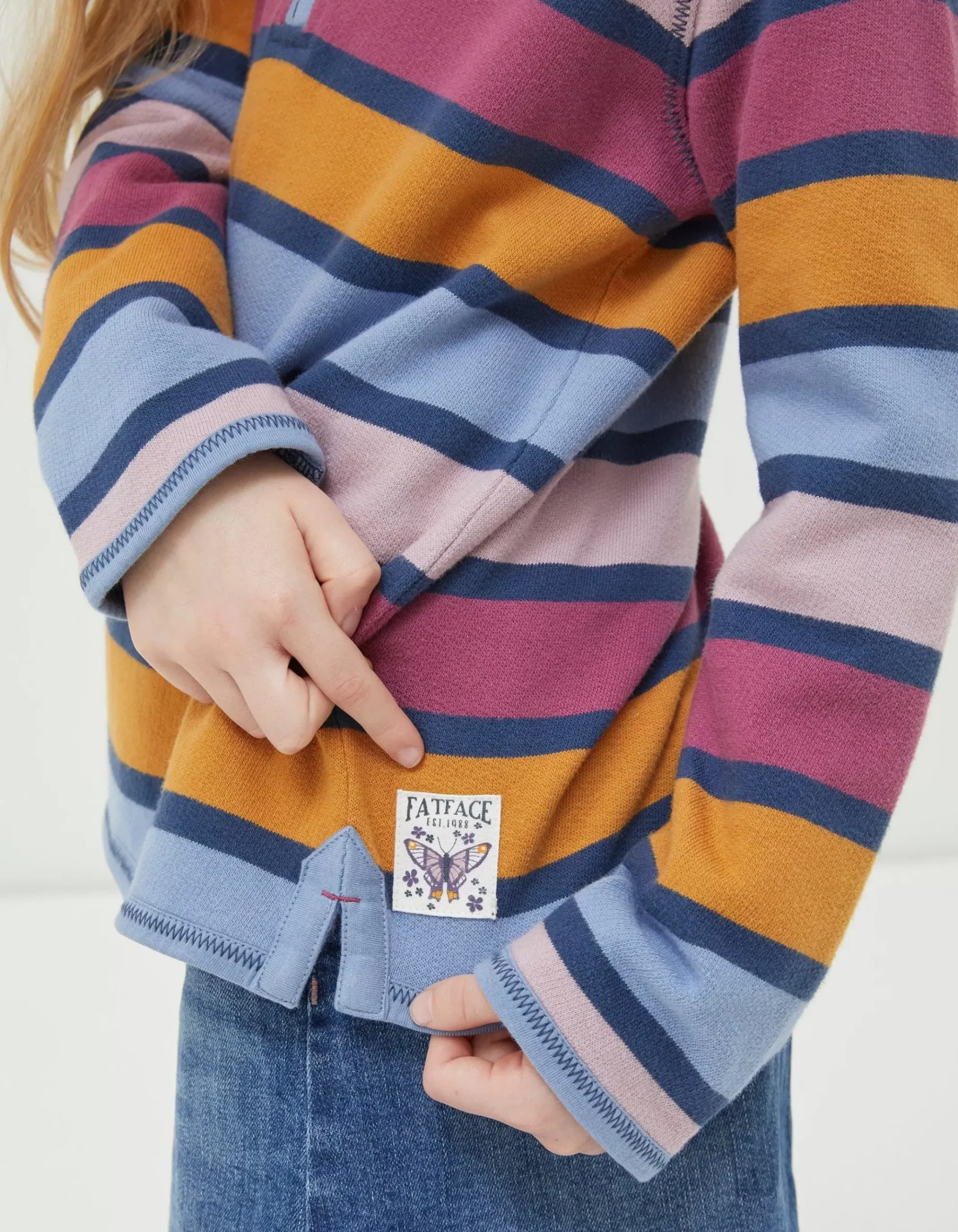 Stripe Half Neck Sweatshirt