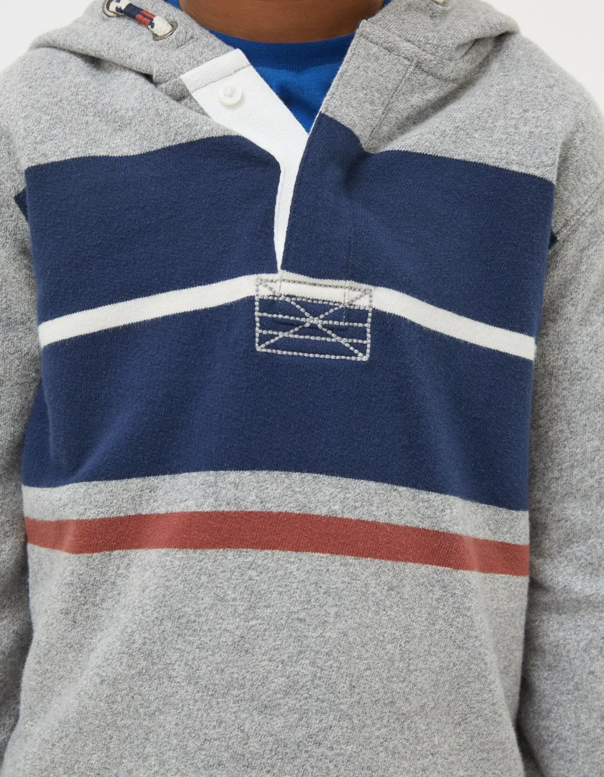 Stripe Henley Hoodie