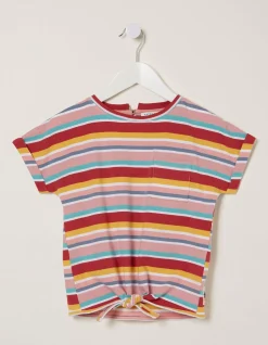 Stripe Knot Front T-Shirt