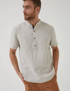 Stripe Pop Over Linen Shirt