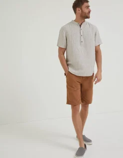 Stripe Pop Over Linen Shirt