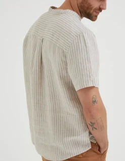Stripe Pop Over Linen Shirt