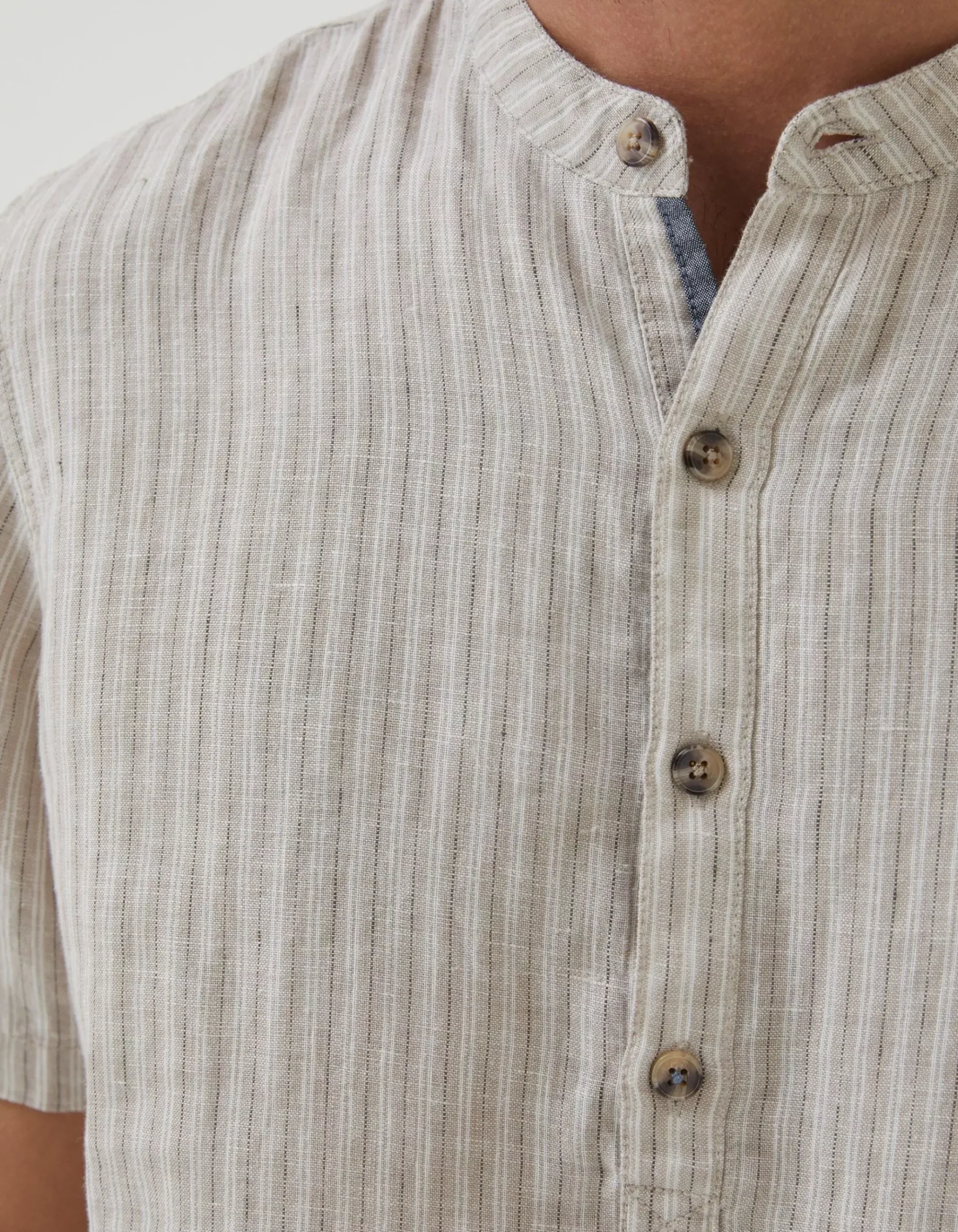 Stripe Pop Over Linen Shirt