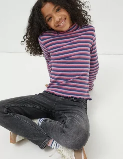 Stripe Rollneck Jersey T-Shirt