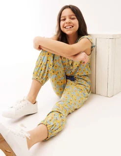 Sunflower Print Jumpsuit