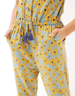 Sunflower Print Jumpsuit