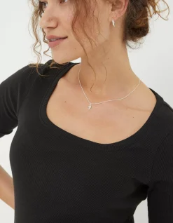 Susie Square Neck Rib Top