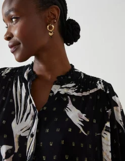 Swallow Print Evelyn Blouse