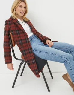 Tanya Wool Blend Check Coat