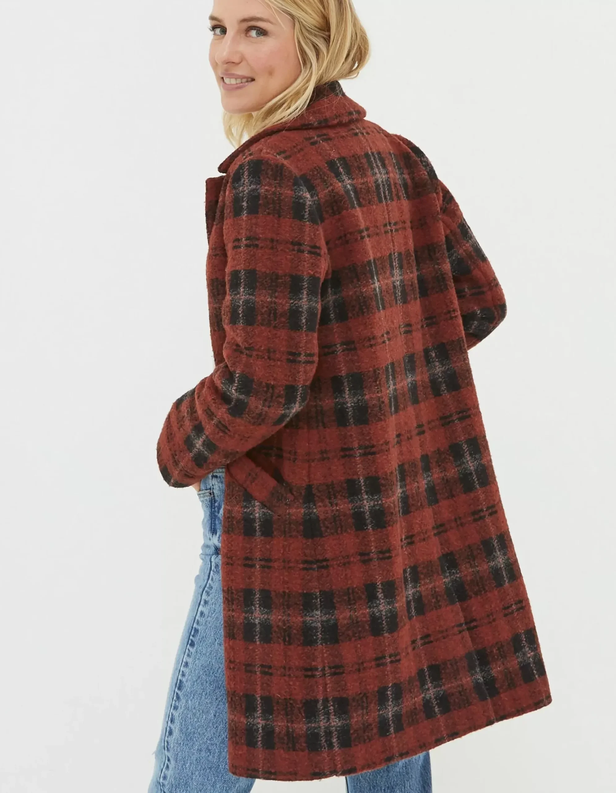 Tanya Wool Blend Check Coat