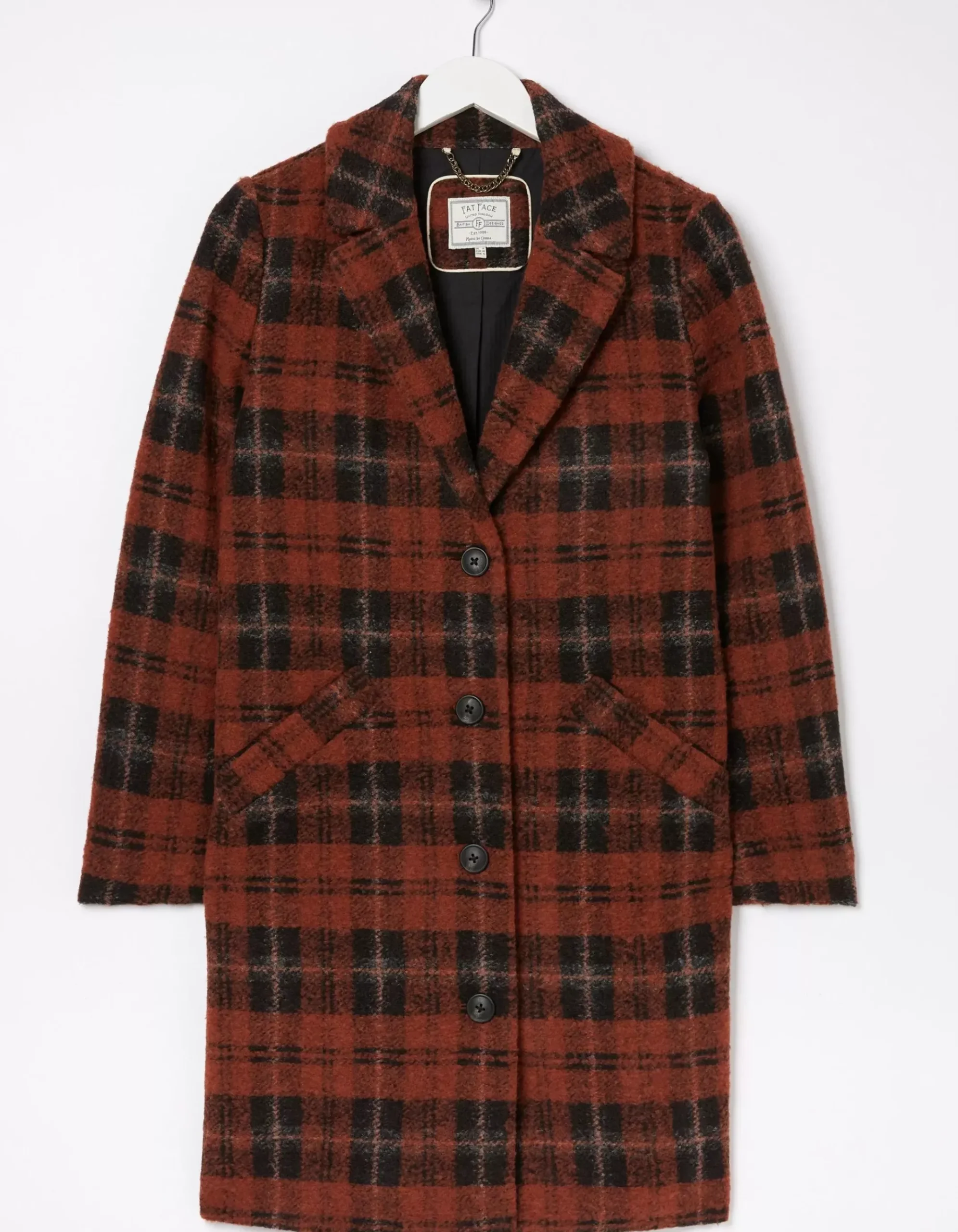 Tanya Wool Blend Check Coat