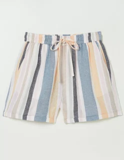 Tenby Multi Stripe Linen Blend Short