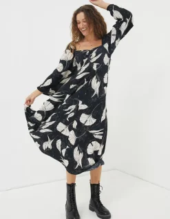 Tessa Twilight Leaves Midi Dress