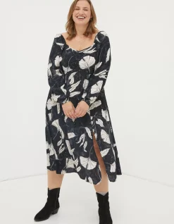 Tessa Twilight Leaves Midi Dress